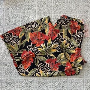 Panama Jack Vibrant Leaf Print Wide Leg Pants Size Medium Spring Vacation NWT